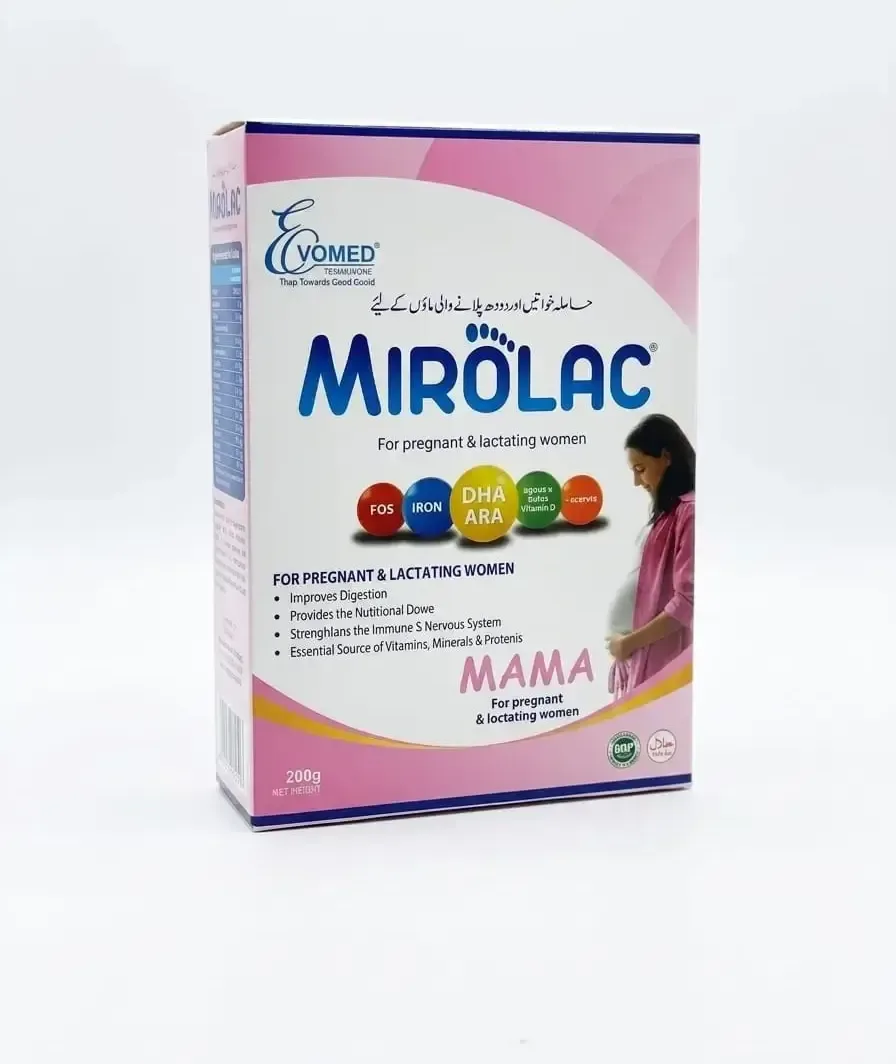 Front box view of Mirolac Mama maternal nutritional supplement 400g