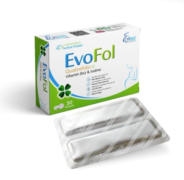 Evofol  Quatrefolic+Vitamin B12+Iodine 30 tablets